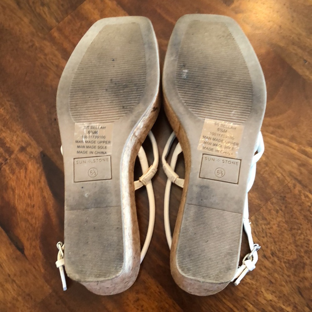 Cute strappy white platform sandals by sun + stone - Picture 8 of 10